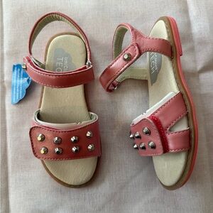 New Umi Alvina Studded Sandals shoes Velcro sorbet pink cushioned 28 10.5 11